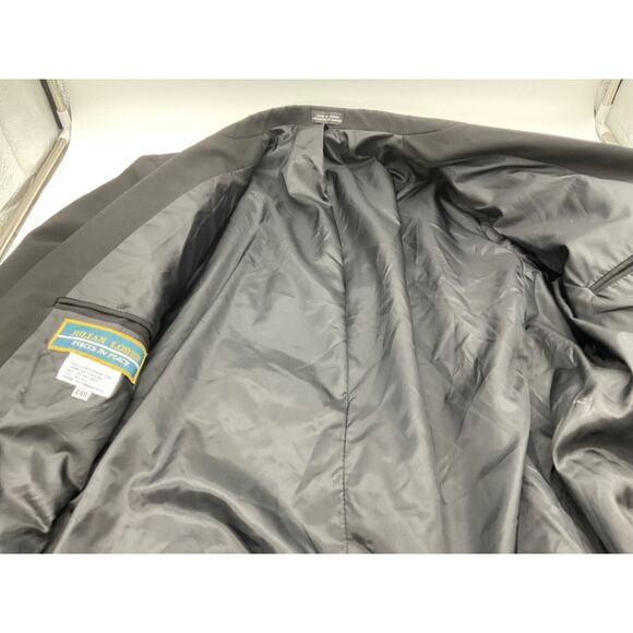 Julian Loren Men’s 44R Double Breasted Black Suit Jacket Blazer Classic Formal - Picture 13 of 14